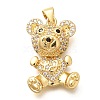 Rack Plating Brass Micro Pave Clear Cubic Zirconia Pendants KK-M309-39C-G-1