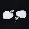 Heart Natural White Jade Pendants X-G-Q438-01-4