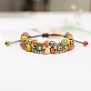 Alloy & Handmade Porcelain Bead Braided Bead Bracelets WG53770-01-3