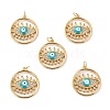 Brass Micro Pave Cubic Zirconia Pendants ZIRC-P092-028G-RS-2