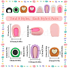 SUNNYCLUE 48 Pairs 8 Styles Cute Opaque Resin Cabochons RESI-SC0003-08-2