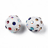 Polymer Clay Rhinestone Beads RB-T017-31G-A-3