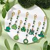 8Pcs 8 Styles Saint Patrick's Day Theme Alloy Enamel Pendant Decoration HJEW-JM02386-2