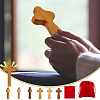   6Pcs 3 Colors Wood Hand-held Cross WOOD-PH0002-48-5