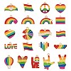 42Pcs Rainbow Flag Charm Pendant Enamel Flag Heart Love Balloon Charm Alloy Enamel Pendant for Jewelry Necklace Earring Making Crafts JX596A-1