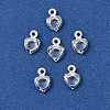 Heart Brass Glass Charms KK-S385-01S-3