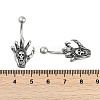 Skull Devil Hand 316 Surgical Stainless Steel Belly Button Rings EJEW-G416-12AS-5