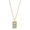 Brass with Cubic Zirconia Pendants Necklaces NJEW-LP0001-45F-G-1
