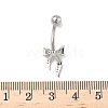 Brass Pave Clear Cubic Zirconia Curved Barbell Bowknot Belly Rings LS-AJEW-L099-01B-P-3