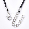 Waxed Cord Necklace Making with Iron Findings LS-X-NJEW-R229-2.0mm-02-4