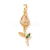 Brass Micro Pave Colorful Cubic Zirconia Pendants CU-CBA65F0-03G-1