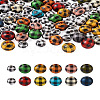 Biyun 100Pcs 2 Style Painted Natural Wood European Beads WOOD-BY0001-02-16