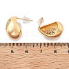 Teardrop Brass Micro Pave Clear Cubic Zirconia Stud Earrings EJEW-K286-07G-02-5