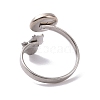 Non-Tarnish 304 Stainless Steel Open Cuff Ring Findings STAS-E124-02P-3