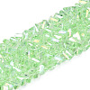 Electroplate Transparent Glass Beads Strands GLAA-N021-4mm-06-1