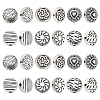 60Pcs 6 Styles Tibetan Style Alloy Beads FIND-ME0001-53-1