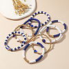 8Pcs 1Bag Rugby Polymer Clay Heishi & CCB Plastic Beaded Stretch Bracelets Set BJEW-PA0001-12B-3