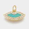 Brass Micro Pave Cubic Zirconia Charms ZIRC-Q018-045G-1