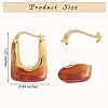 Acrylic Rectangle Thick Hoop Earrings JE1013B-3