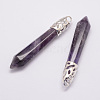 Natural Amethyst Big Pointed Pendants LS-G-D860-C22-P-1