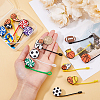 DICOSMETIC 15Pcs 15 Styles Sports Theme Ball Silicone Straw Caps AJEW-DC0001-45-3