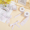 4Rolls 2 Styles Printed Polyester Grosgrain Ribbons OCOR-GF0004-70-3
