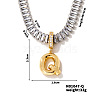 Golden Tone Brass Pave Clear Cubic Zirconia Letter Pendant Necklaces for Women YX4437-17-1