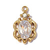 304 Stainless Steel Pave Clear Cubic Zirconia Charms CU-OY001-38G-1