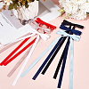 Big Bowknot Polyester Alligator Hair Clips AJEW-CP0008-39C-4