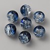 Two Tone Transparent Crackle Glass Beads LS-GLAA-WH0038-15G-1