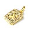 Rack Plating Brass Micro Pave Clear Cubic Zirconia Charms KK-G501-01Y-G-2