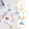 28Pcs 7 Colors Alloy Glass Keychains KEYC-FH00005-4