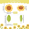 18Pcs 2 Style Hand Knitting Wool Sunflower and Leaf DIY-GA0006-11-2