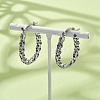 Brass Micro Pave Cubic Zirconia Hoop Earrings for Women EJEW-U033-01P-3