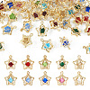 50Pcs 10 Colors Rhinestone Pendants IFIN-TA0001-53-2