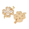 Brass Micro Pave Clear Cubic Zirconia Pendants KK-G552-06G-2