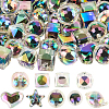 54Pcs 9 UV Plating Rainbow Iridescent Acrylic Beads OACR-PA0001-05-1