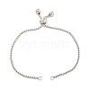 Non-Tarnish Adjustable 304 Stainless Steel Box Chain Slider Bracelet Making MAK-L038-001P-04-2