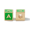 Rack Plating Brass Enamel Beads KK-B060-04G-02A-1