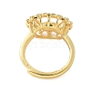 Flower Brass Micro Pave Cubic Zirconia Adjustable Ring Settings KK-K297-12G-3