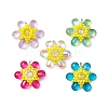 Beaded Flower Charms PALLOY-MZ00438-1