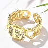 Brass Micro Pave Clear Cubic Zirconia Open Cuff Rings for Women RJEW-K289-02G-E-3