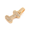 Brass Micro Pave Clear Cubic Zirconia Pendants KK-B099-01G-I-2