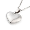Heart 304 Stainless Steel Pendant Necklaces NJEW-G083-01B-P-1