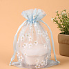 Rectangle Organza Drawstring Bags X-CON-PW0001-062A-03-1
