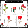   5Pcs 5 Styles Rose Flower Enamel Pins JEWB-PH0001-28-2