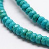 Faceted Rondelle Synthetic Turquoise Beads Strands TURQ-I015-10x6mm-06-1