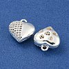 Brass Micro Pave Clear Cubic Zirconia Charms KK-Z057-05S-2