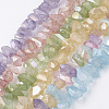 Electroplated Natural Quartz Crystal Bead Strands G-F336-04-1