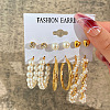 Alloy & Plastic Pearl & Rhinestone Earring Sets WG17A46-18-1